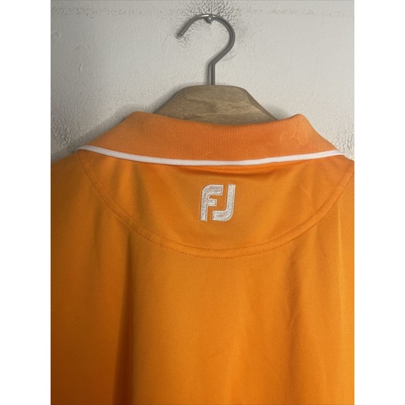 Footjoy FJ Mens Polo Sz L Orange Old Memorial Golf Course Logo ProDry - Picture 7 of 8